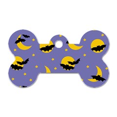 Bats With Yellow Moon Dog Tag Bone (two Sides) by SychEva