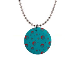 Red Drops 1  Button Necklace by SychEva