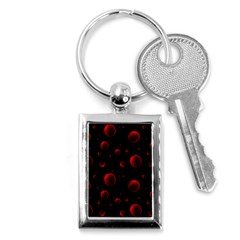 Red Drops On Black Key Chain (rectangle) by SychEva