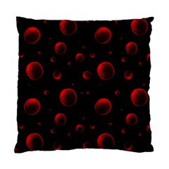 Red Drops On Black Standard Cushion Case (one Side) by SychEva