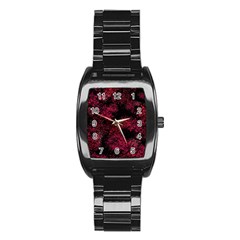 Red Abstraction Stainless Steel Barrel Watch by SychEva