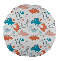 Funny Dinosaurs Kids Large 18  Premium Flano Round Cushions by SychEva