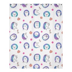 Cute And Funny Purple Hedgehogs On A White Background Shower Curtain 60  X 72  (medium)  by SychEva