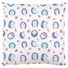 Cute And Funny Purple Hedgehogs On A White Background Standard Flano Cushion Case (one Side) by SychEva