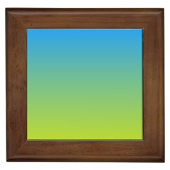 Gradient Blue Green Framed Tile