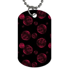 Red Sponge Prints On Black Background Dog Tag (one Side) by SychEva