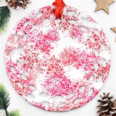 Red Splashes On A White Background Round Filigree Ornament (two Sides) by SychEva