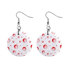 Red Drops On White Background Mini Button Earrings by SychEva