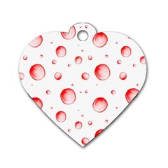 Red Drops On White Background Dog Tag Heart (two Sides) by SychEva