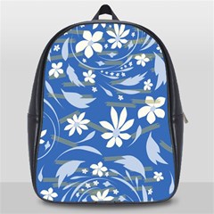 Folk Flowers Pattern School Bag (large) by Eskimos