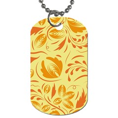 Folk Flowers Pattern Dog Tag (two Sides) by Eskimos