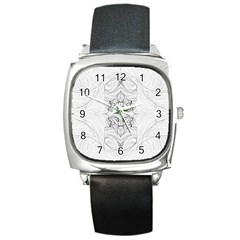 Mono Repeats I Square Metal Watch by kaleidomarblingart