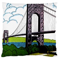 Bridge-vintage-clip-art-color Large Cushion Case (one Side) by Sudhe