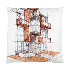 Rag-flats-onion-flats-llc-architecture-drawing Graffiti-architecture Standard Cushion Case (one Side) by Sudhe