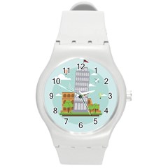 Roma-landmark-landscape-italy-rome Round Plastic Sport Watch (m) by Sudhe