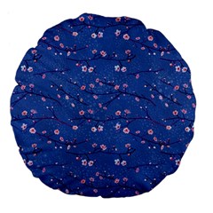 Branches With Peach Flowers Large 18  Premium Flano Round Cushions