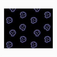 Purple Skulls On Dark Background Small Glasses Cloth by SychEva