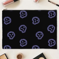 Purple Skulls On Dark Background Cosmetic Bag (xxxl) by SychEva