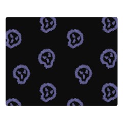 Purple Skulls On Dark Background Double Sided Flano Blanket (large)  by SychEva