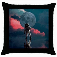 Astronaut-moon-space-nasa-planet Throw Pillow Case (black) by Sudhe