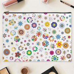 Flower Floral Pattern Cosmetic Bag (xxxl) by Sudhe