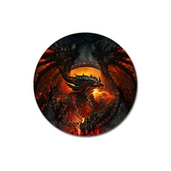 Dragon Fire Fantasy Art Magnet 3  (round) by Sudhe