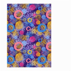 Multicolored Splashes And Watercolor Circles On A Dark Background Small Garden Flag (two Sides) by SychEva