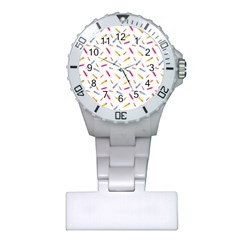 Multicolored Pencils And Erasers Plastic Nurses Watch by SychEva