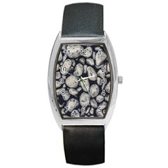 White Rocks Close Up Pattern Photo Barrel Style Metal Watch