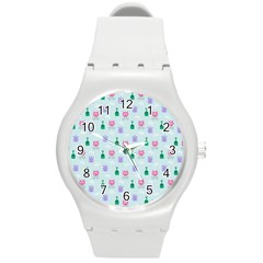 Funny Monsters Aliens Round Plastic Sport Watch (m) by SychEva