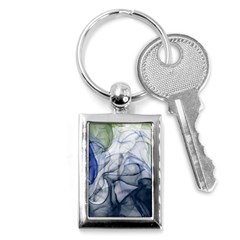 Blue Alcohol Ink Key Chain (rectangle) by Dazzleway