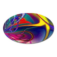 Colorful Rainbow Modern Paint Pattern 13 Oval Magnet