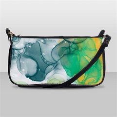 Orange And Green Alcohol Ink  Shoulder Clutch Bag by Dazzleway