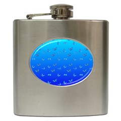 Butterflies At Blue, Two Color Tone Gradient Hip Flask (6 Oz) by Casemiro