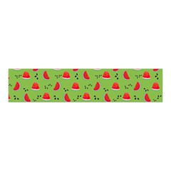 Juicy Slices Of Watermelon On A Green Background Velvet Scrunchie by SychEva