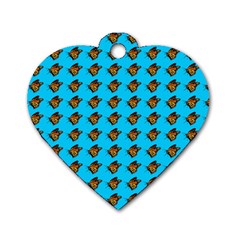 Monarch Butterfly Print Dog Tag Heart (one Side) by Kritter