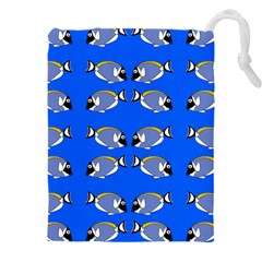 Powder Blue Tang Print Drawstring Pouch (4xl)