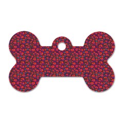 Pink Zoas Print Dog Tag Bone (two Sides) by Kritter