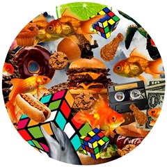 Through Space And Time 3 Wooden Puzzle Round by impacteesstreetwearcollage