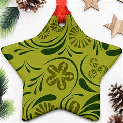 Folk Flowers Pattern  Star Ornament (two Sides) by Eskimos