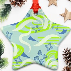 Folk Flowers Pattern  Star Ornament (two Sides) by Eskimos