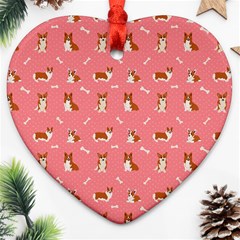 Cute Corgi Dogs Heart Ornament (two Sides) by SychEva