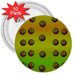 Sun Flowers For Iconic Pleasure In Pumpkin Time 3  Buttons (10 pack)  Front