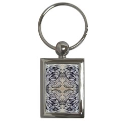 Mono Repeats Key Chain (rectangle) by kaleidomarblingart