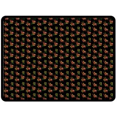 Cute Deer Pattern Black Fleece Blanket (large)  by snowwhitegirl