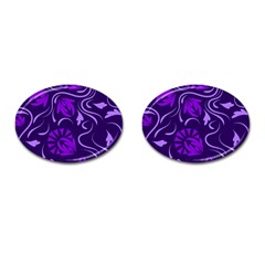 Folk Flowers Pattern Floral Surface Design Seamless Pattern Cufflinks (oval)