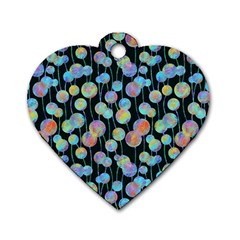 Multi-colored Circles Dog Tag Heart (one Side) by SychEva