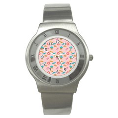 Funny Sweets With Teeth Stainless Steel Watch by SychEva