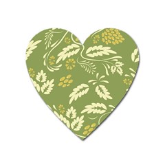 Folk Flowers Pattern Floral Surface Design Seamless Pattern Heart Magnet by Eskimos