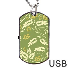 Folk Flowers Pattern Floral Surface Design Seamless Pattern Dog Tag Usb Flash (two Sides) by Eskimos